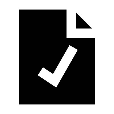 Beyaz arkaplan üzerindeki belge simgesi, vektör illüstrasyonu