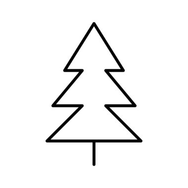  Beyaz arkaplanda ağaç simgesi, vektör illüstrasyonu