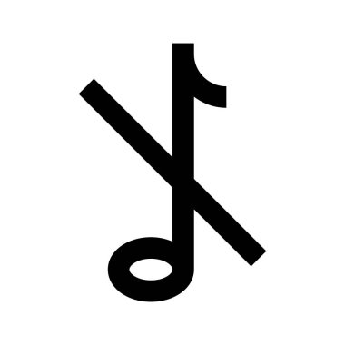 Not Müzik Sessiz simgesi, vektör illüstrasyonu 