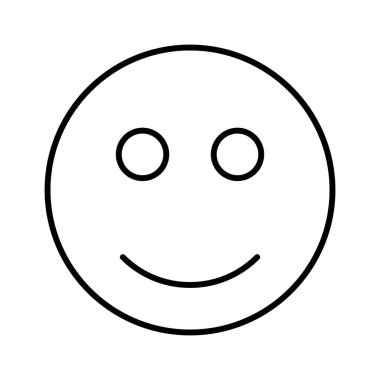 Beyaz arkaplanda Emoji Mutlu simgesi, vektör illüstrasyonu