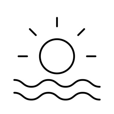 Güneş simgesi, vektör illüstrasyonu