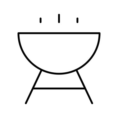 Izgara Bbq simgesi, vektör illüstrasyonu