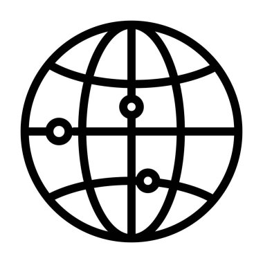 Dünya çapında lojistik kavramı, beyaz arkaplanda Globe simgesi, vektör illüstrasyonu