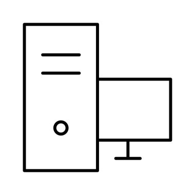 Bilgisayar Çalışma İstasyonu simgesi, vektör