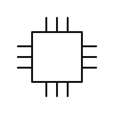 Ana Çip Elektronik simgesi, vektör illüstrasyonu
