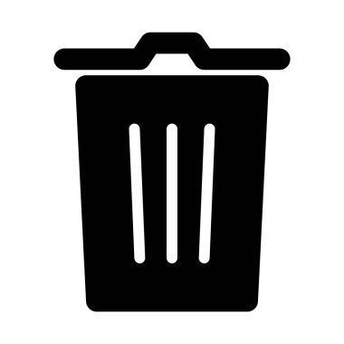 Beyaz arkaplanda çöp ağacı simgesi, vektör illüstrasyonu