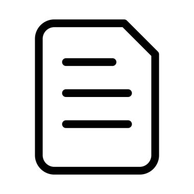 Beyaz arkaplan üzerindeki belge simgesi, vektör illüstrasyonu