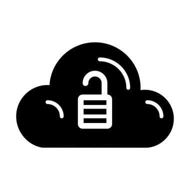 Beyaz arkaplanda Bulut Aç simgesi, vektör illüstrasyonuName