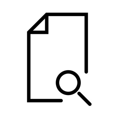 Beyaz arkaplan üzerindeki belge simgesi, vektör illüstrasyonu