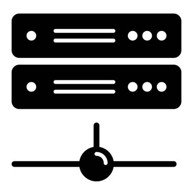 Sunucu Çalışma Ofisi İş simgesi, vektör illüstrasyonu