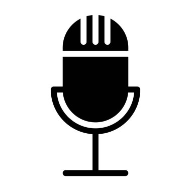 mikrofon simgesi, vektör illüstrasyonu