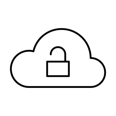 Beyaz arkaplanda Bulut Aç simgesi, vektör illüstrasyonuName