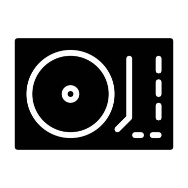 Turntable simgesi, vektör illüstrasyonu  