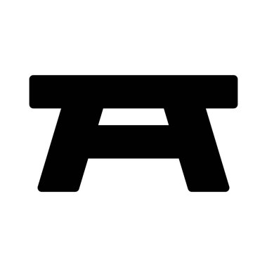 Beyaz arkaplanda çalışma tezgahı simgesi, vektör illüstrasyonu