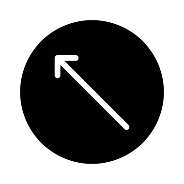 Çapraz Up Sol Ok simgesi, vektör