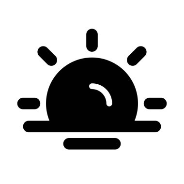 Günbatımı simgesi, vektör illüstrasyonu