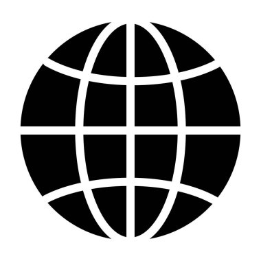 Dünya çapında lojistik kavramı, beyaz arkaplanda Globe simgesi, vektör illüstrasyonu