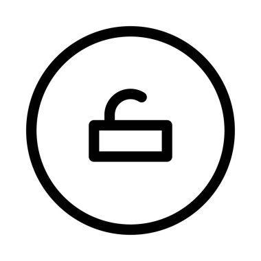 Beyaz arkaplan, vektör illüstrasyonunda Çemberi Aç simgesini