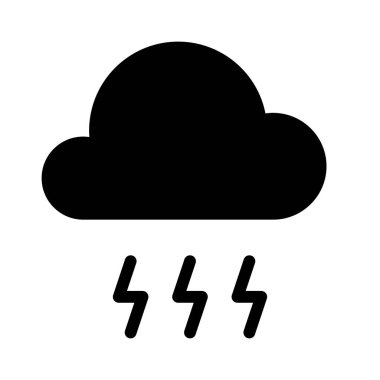 Beyaz arkaplanda bulut simgesi, vektör illüstrasyonu