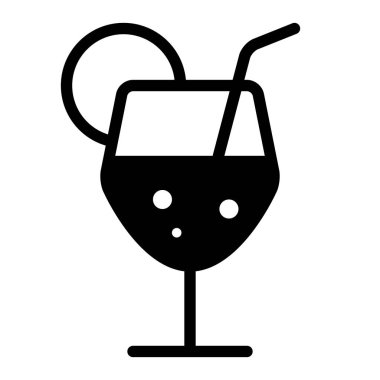 Kokteyl simgesi, vektör illüstrasyonu