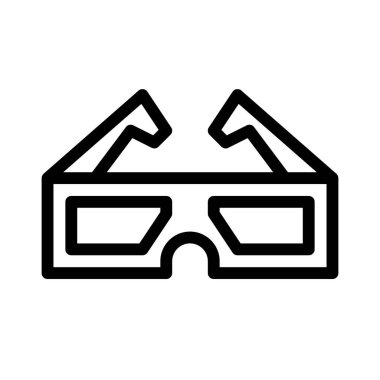 Sinema Gözlüğü simgesi, vektör illüstrasyonu