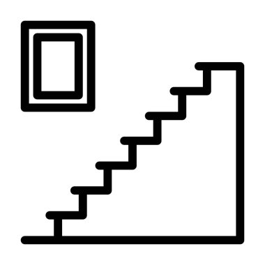 Merdiven simgesi, vektör çizimi