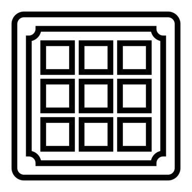 Waffle simgesi, vektör çizimi  