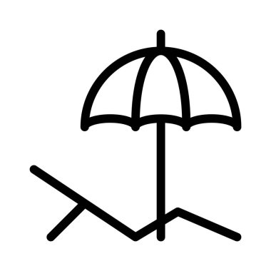 Güneş Sandalyesi simgesi, vektör illüstrasyonu