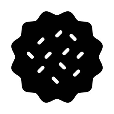 Kurabiye Yemek simgesi, vektör illüstrasyonu