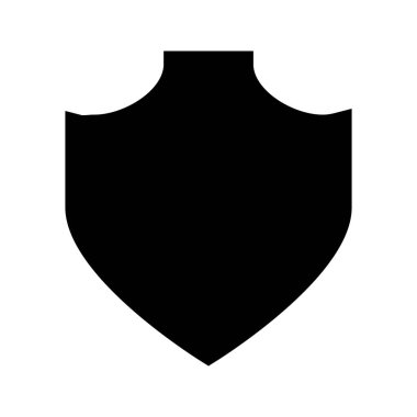 Beyaz arkaplanda kalkan simgesi, vektör illüstrasyonu