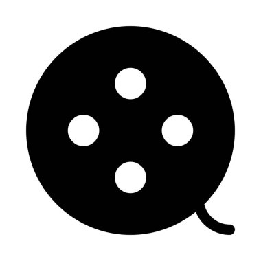  Film makarası Ortam simgesi, vektör illüstrasyonu 