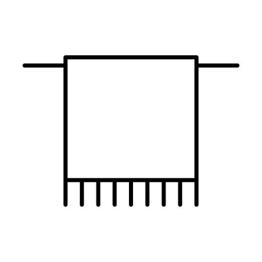 Beyaz arkaplanda havlu simgesi, vektör illüstrasyonu