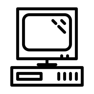 Bilgisayar Çalışma İstasyonu simgesi, vektör