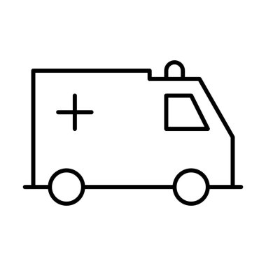 ambulans araba simgesi, vektör illüstrasyonu