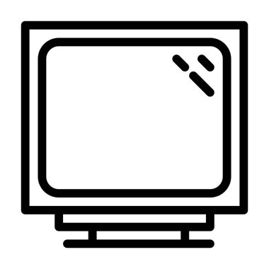 Crt Monitor simgesi, vektör illüstrasyonu