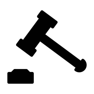 Gavel Adalet simgesi, vektör illüstrasyonu