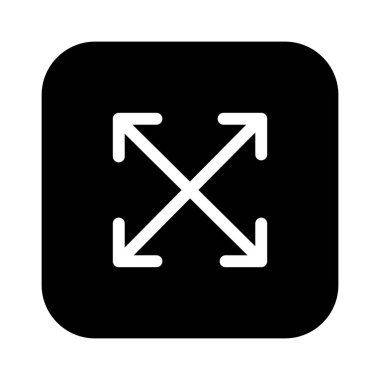 Tam Ekran Ölçeklendirme Okları simgesi, vektör illüstrasyonu