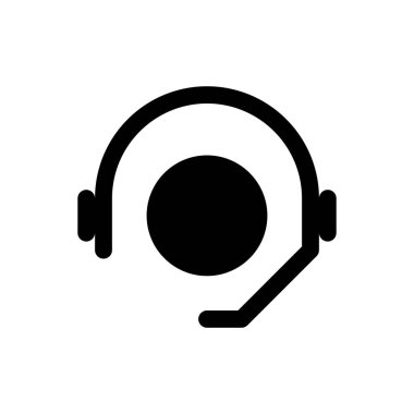 Beyaz arkaplanda kulaklık simgesi, vektör illüstrasyonu