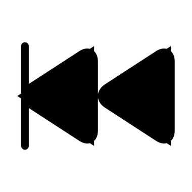 Ortam Kontrol Beyaz arkaplan, vektör illüstrasyonunda Önceki Parça simgesi