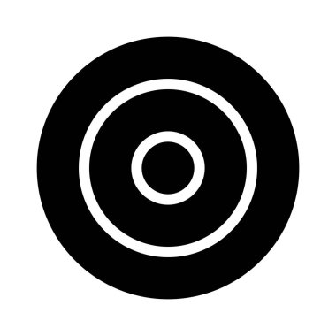 Beyaz arkaplanda hedef simgesi, vektör illüstrasyonu