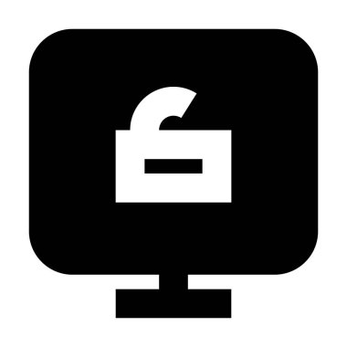 Beyaz arkaplan, vektör illüstrasyonunda kilidi aç simgesini göster