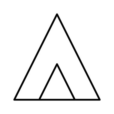 Beyaz arkaplanda çadır simgesi, vektör illüstrasyonu 