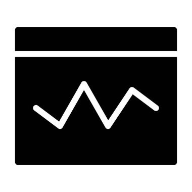 Beyaz arkaplan üzerindeki İstatistik Arayüzü simgesi, vektör illüstrasyonu