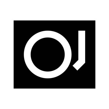 Turntable simgesi, vektör illüstrasyonu  