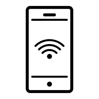 Beyaz arkaplanda Wifi simgesi, vektör illüstrasyonu