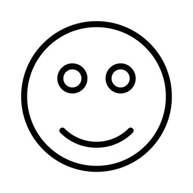 Beyaz arkaplanda Emoji Mutlu simgesi, vektör illüstrasyonu