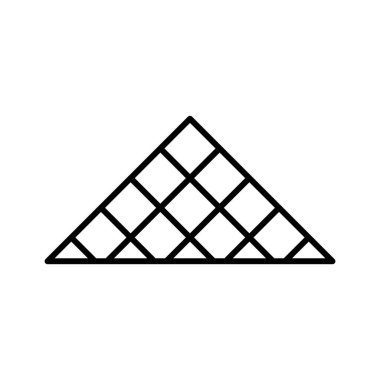 Louvre Müzesi Fransa simgesi, vektör illüstrasyonu