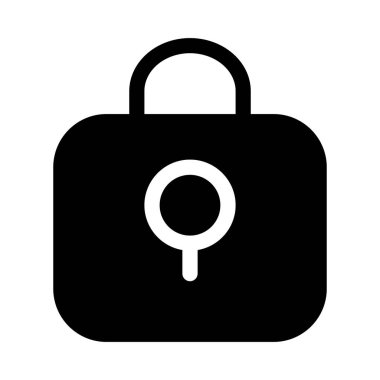 Beyaz arkaplanda kilitli kilit simgesi, vektör illüstrasyonu