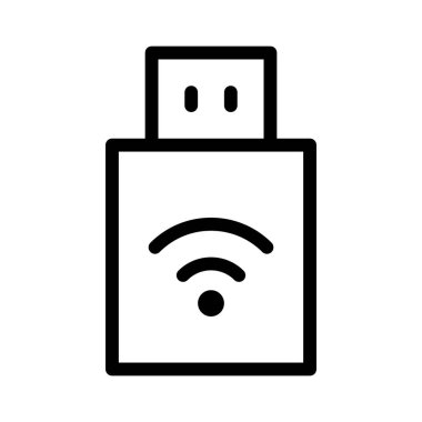 Beyaz arkaplanda Wifi simgesi, vektör illüstrasyonu