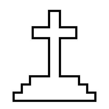 Mezarlık simgesi, vektör illüstrasyonu